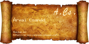 Árvai Csanád névjegykártya